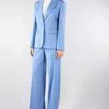 Pantalone palazzo Azzurro in tela di lana WKDVISIVO 5 MAX MARA WEEKEND 