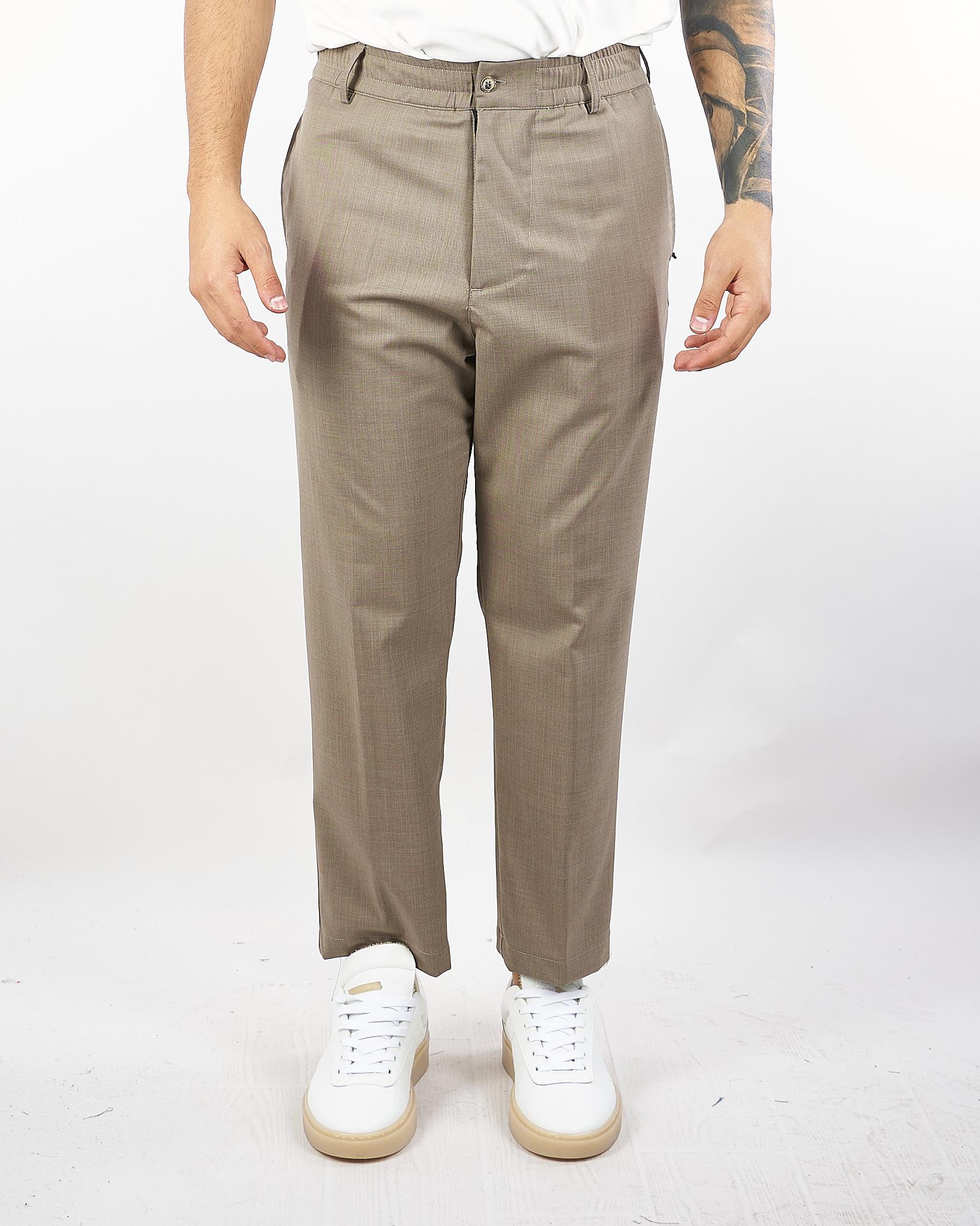 Pantalone Fango in fresco lana con elastico in vita XP3344 30 YES LONDON 