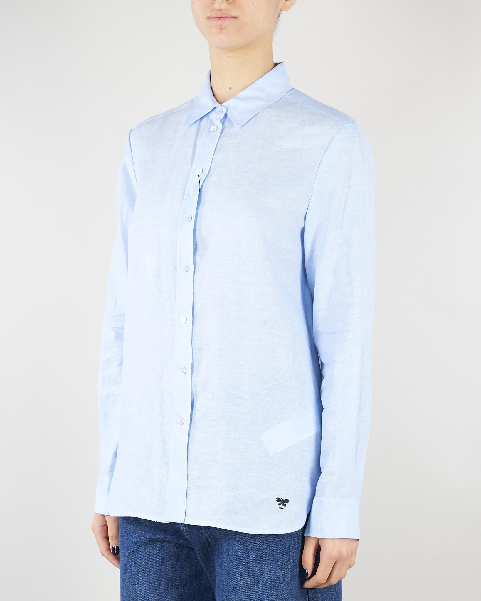 Camicia Celeste in tela di lino WKDWERNER 20 MAX MARA WEEKEND 