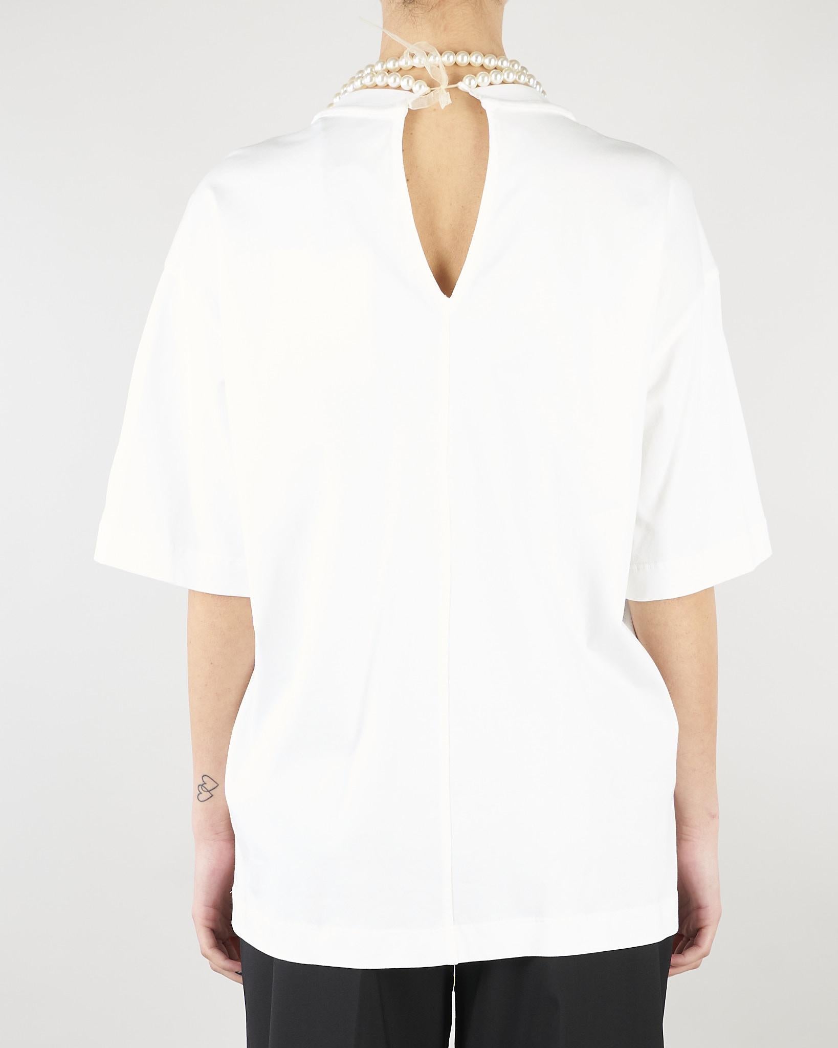 T-shirt Bianco Oversize con collana SS260216 1 ELEH 