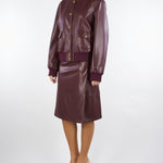 Giacca Bordeaux effetto pelle con bottoni TP2232 5609 TWIN SET 
