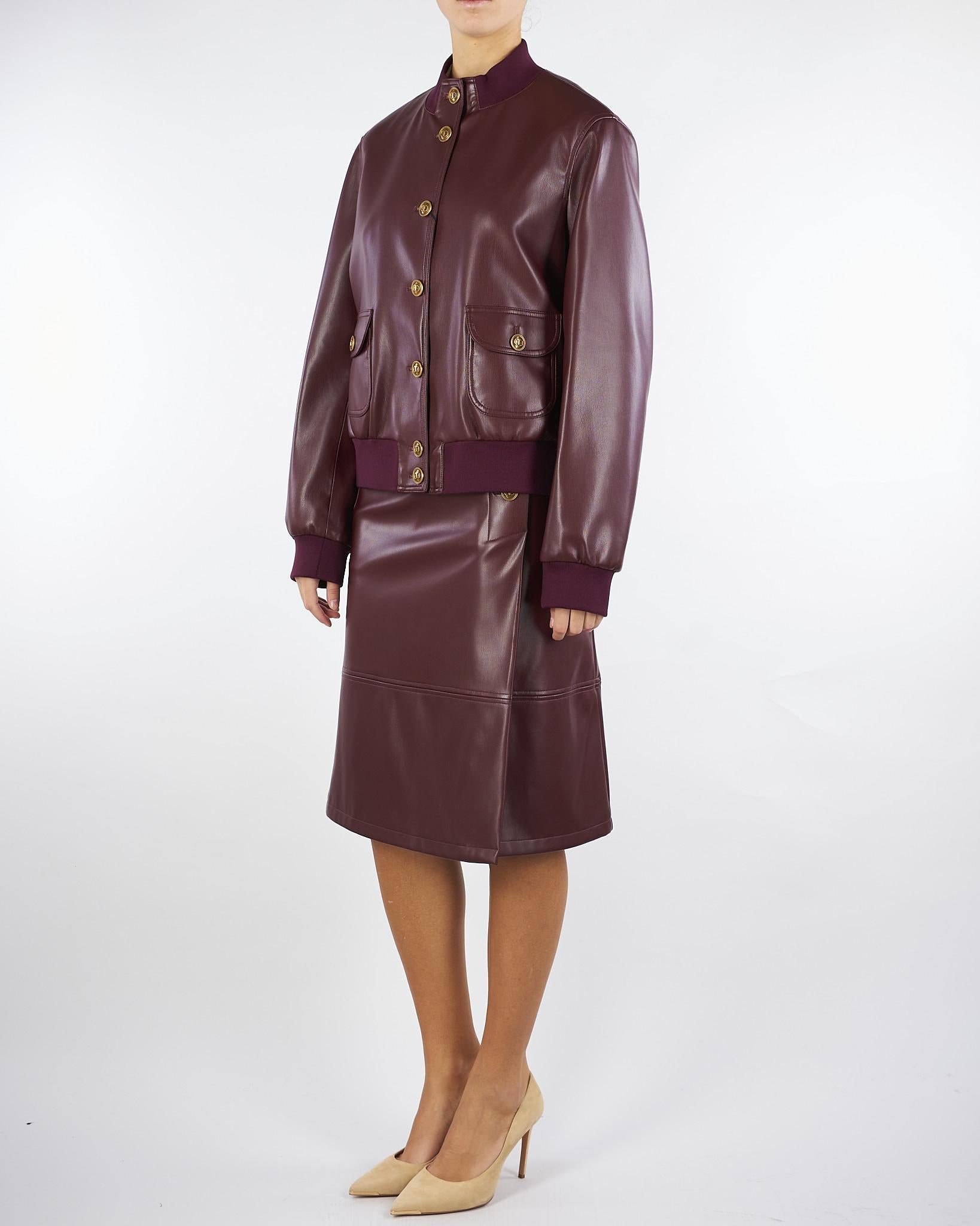 Giacca Bordeaux effetto pelle con bottoni TP2232 5609 TWIN SET 