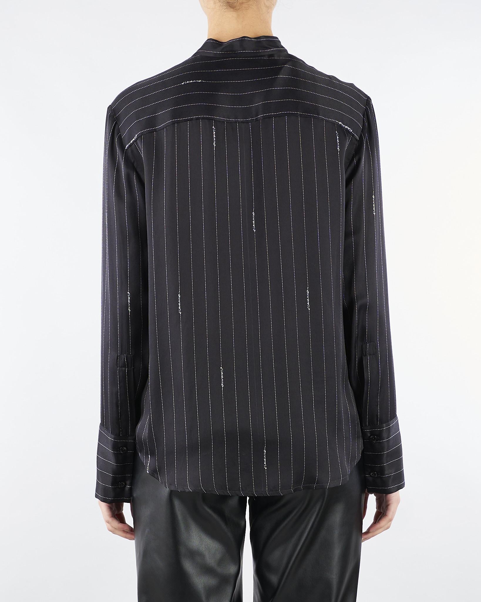 Camicia Nero a righe D47EK001EB1 MF062 ERMANNO BY ERMANNO SCERVINO 