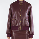 Giacca Bordeaux effetto pelle con bottoni TP2232 5609 TWIN SET 