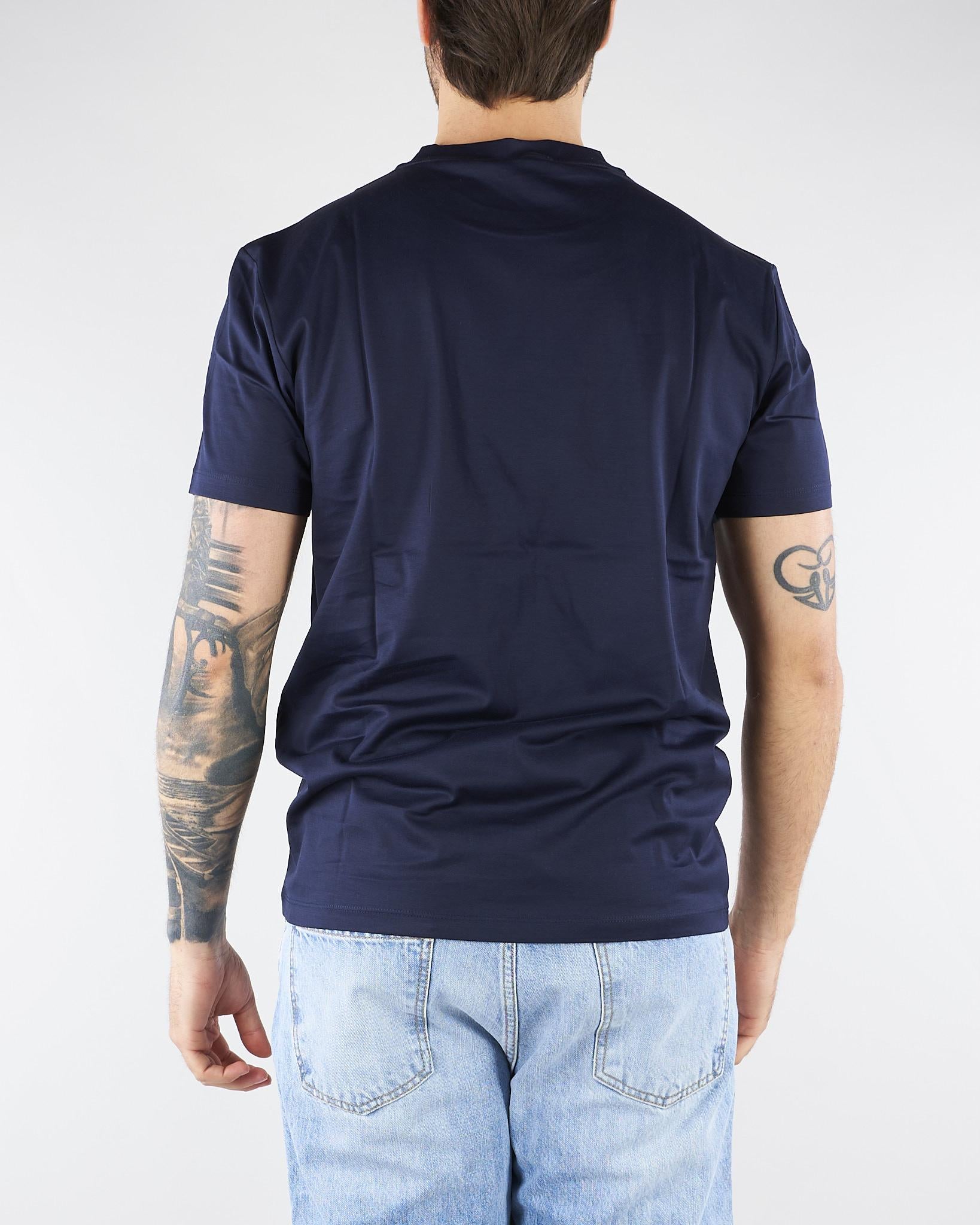 T-shirt Blu in jersey di cotone 4030M001263210 89 MANUEL RITZ 