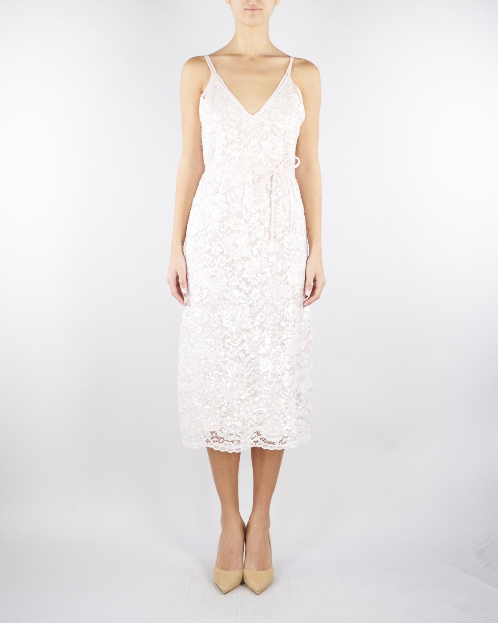 Abito Rosa longuette in pizzo con paillettes TP2630 570 TWIN SET 