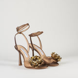 Sandalo Bronzo in raso con accessorio gold 7569 40 FRANCESCO SACCO 