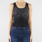 Top Nero con strass NS334 99 NO SECRETS 