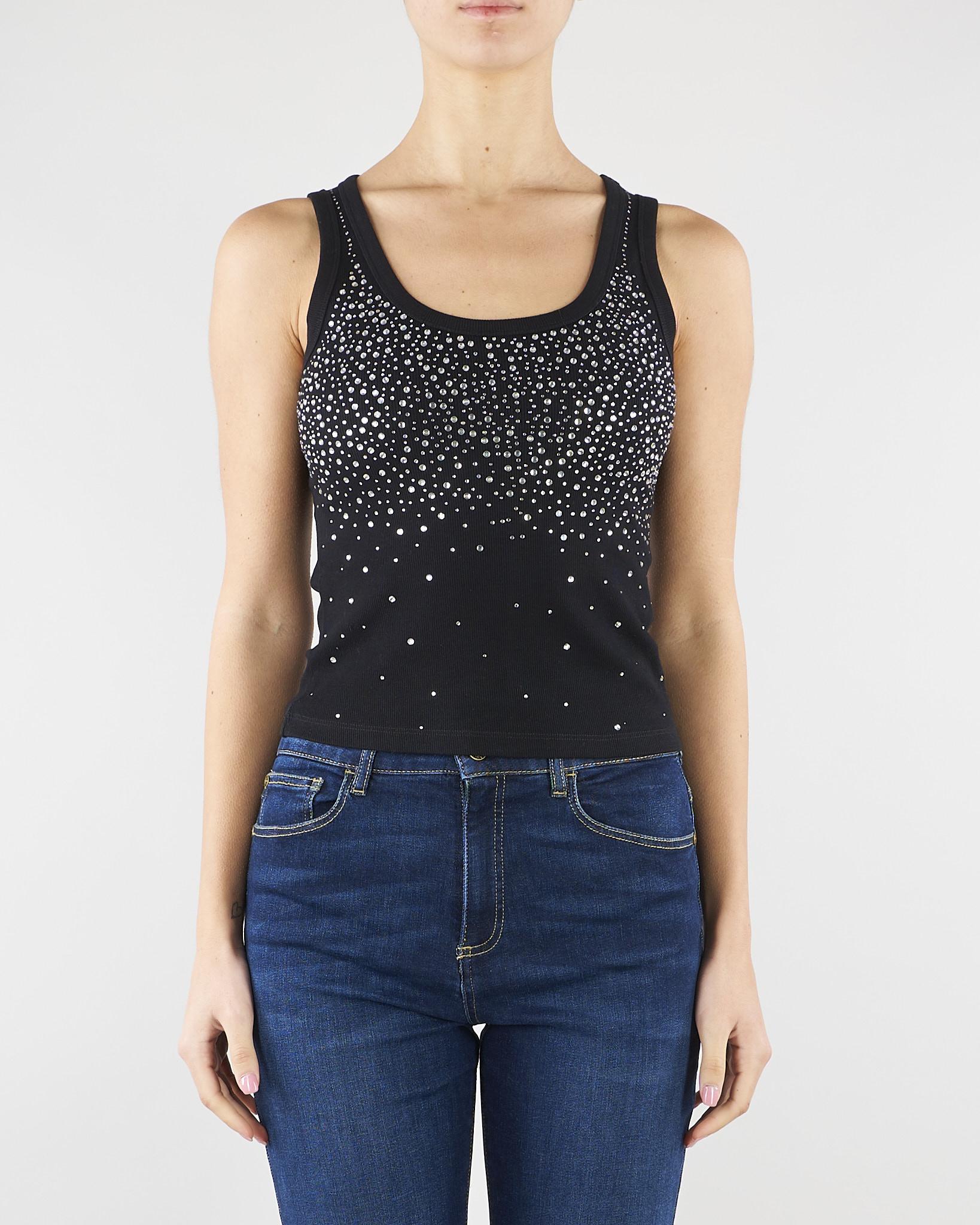 Top Nero con strass NS334 99 NO SECRETS 