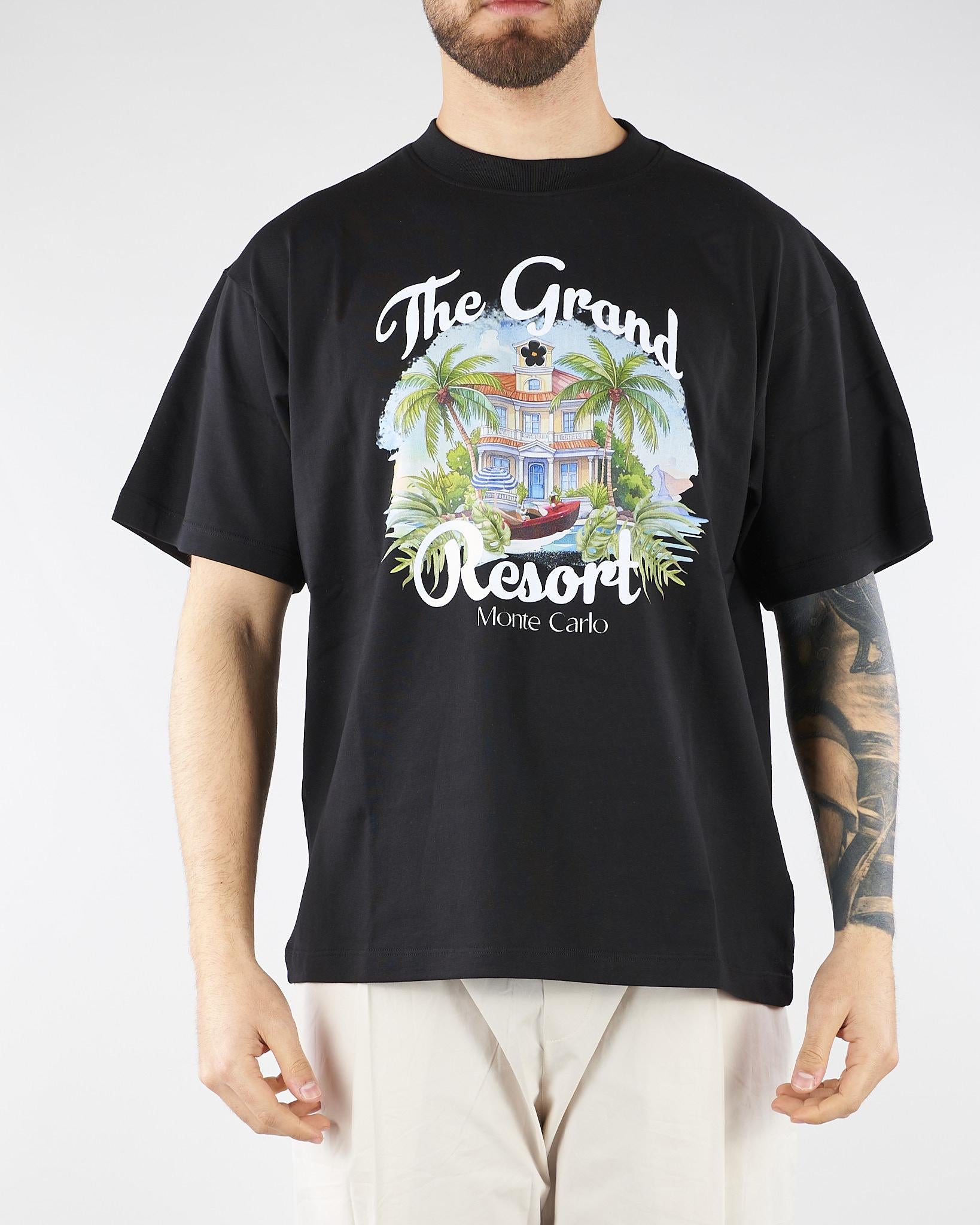 T-shirt Nero con stampa Relaxed fit S6PKUATH159 110 A PAPER KID 