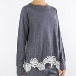 Maglia Antracite in lana con pizzo RF5171MA82O 02070 BLUGIRL 