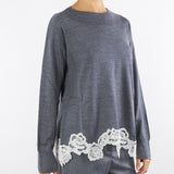 Maglia Antracite in lana con pizzo RF5171MA82O 02070 BLUGIRL 