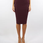 Gonna Merlot in maglia a rombi con dettaglio gioiello GK20B56E2 EA4 ELISABETTA FRANCHI 