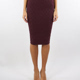 Gonna Merlot in maglia a rombi con dettaglio gioiello GK20B56E2 EA4 ELISABETTA FRANCHI 
