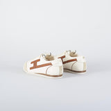 Sneaker Milk-Cognac in pelle con dettaglio logo SA82G56E2 EL3 ELISABETTA FRANCHI 