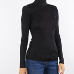 Maglia Nero in filato di viscosa con dettagli logo MK22S56E2 110 ELISABETTA FRANCHI 