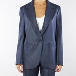 Blazer Blu in tessuto laminato EUFEMIA 2 PENNY BLACK 