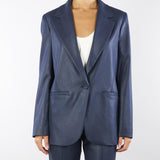 Blazer Blu in tessuto laminato EUFEMIA 2 PENNY BLACK 