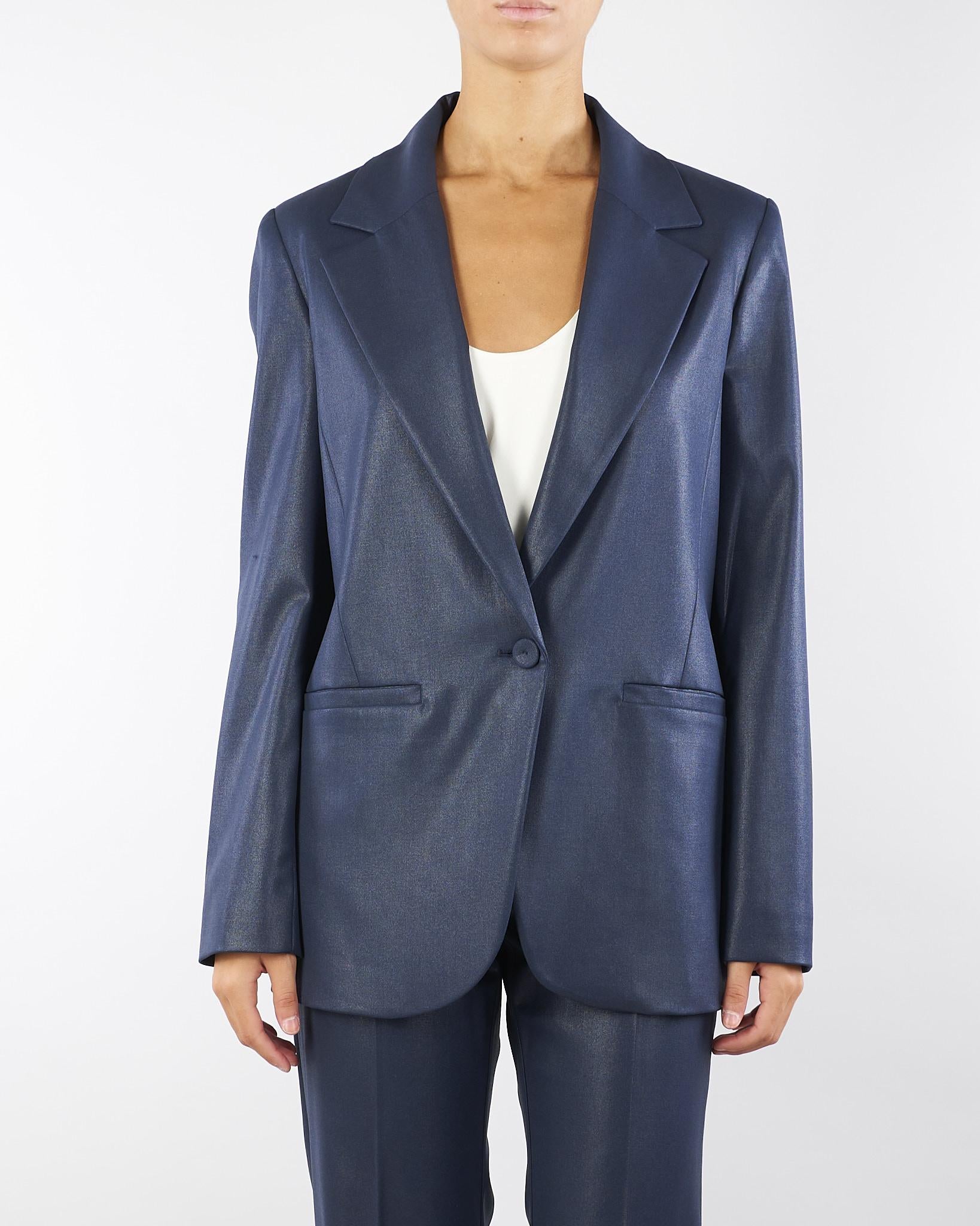 Blazer Blu in tessuto laminato EUFEMIA 2 PENNY BLACK 