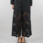 Pantalone Nero con ricami M6ER04 100 MEIMEIJ 