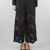 Pantalone Nero con ricami M6ER04 100 MEIMEIJ 