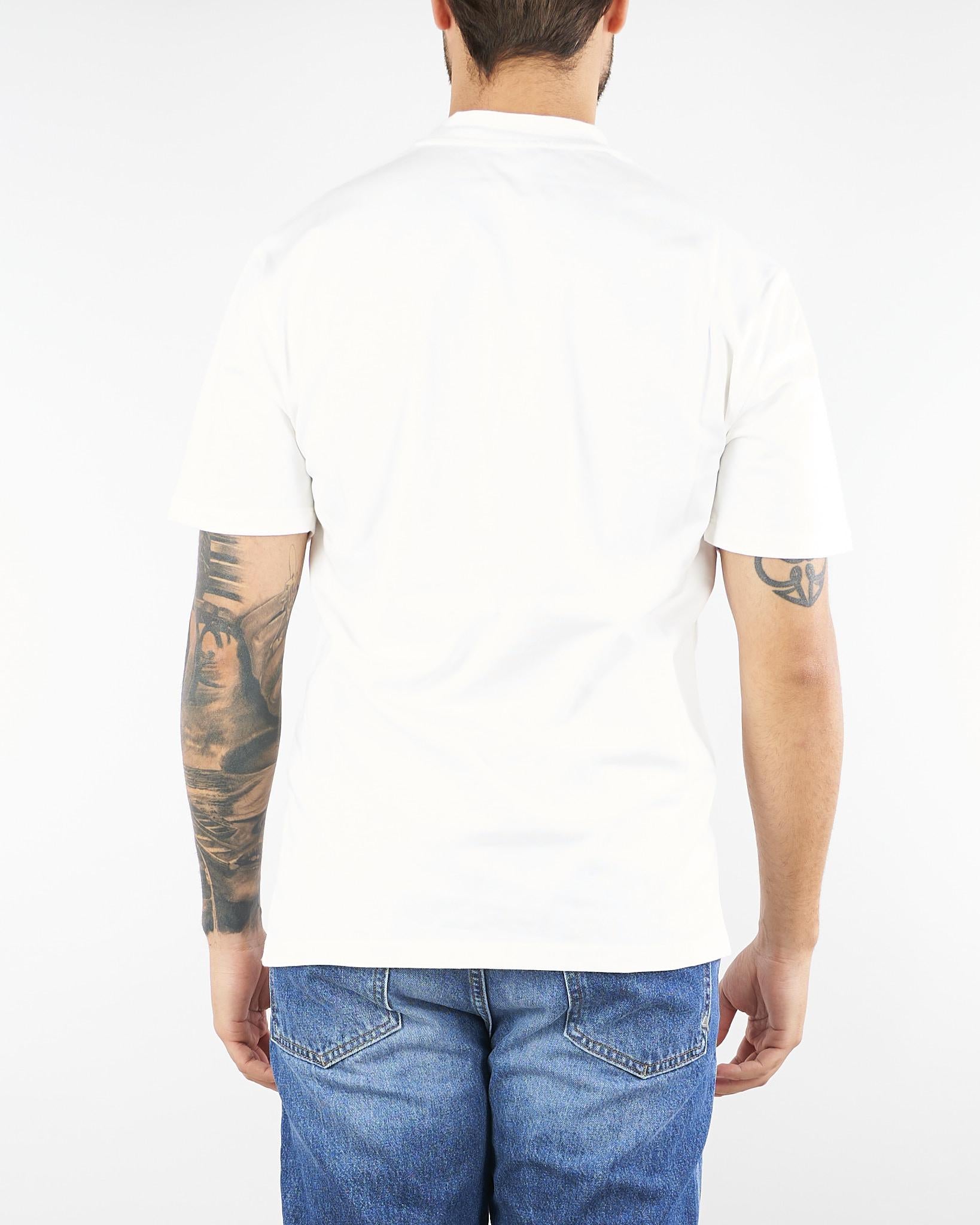 T-shirt Bianco basic con ricamo logo sul petto TS3530 1 I'M BRIAN 