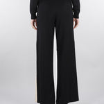 Pantaloni Nero-Burro in maglia con bande in viscosa lucida KP74S61E2 685 ELISABETTA FRANCHI 