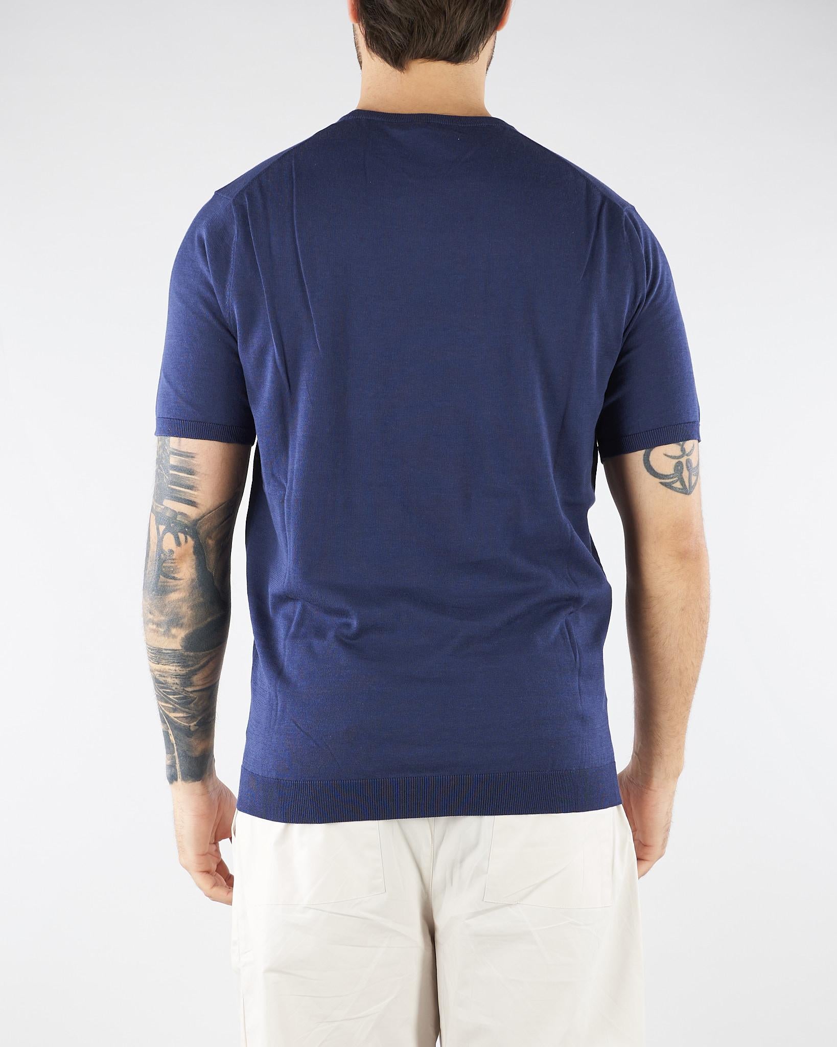 Maglia Blu in misto cotone e seta U0288M5208 54 UNGARO 