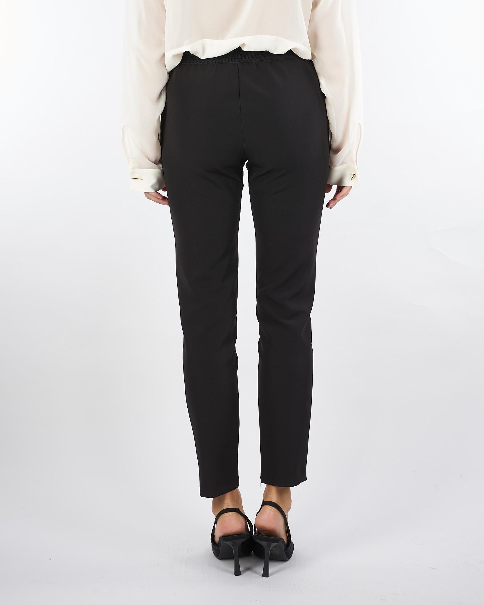 Pantalone Nero slim fit con elastico logato D47EP013E26 MF822 ERMANNO BY ERMANNO SCERVINO 