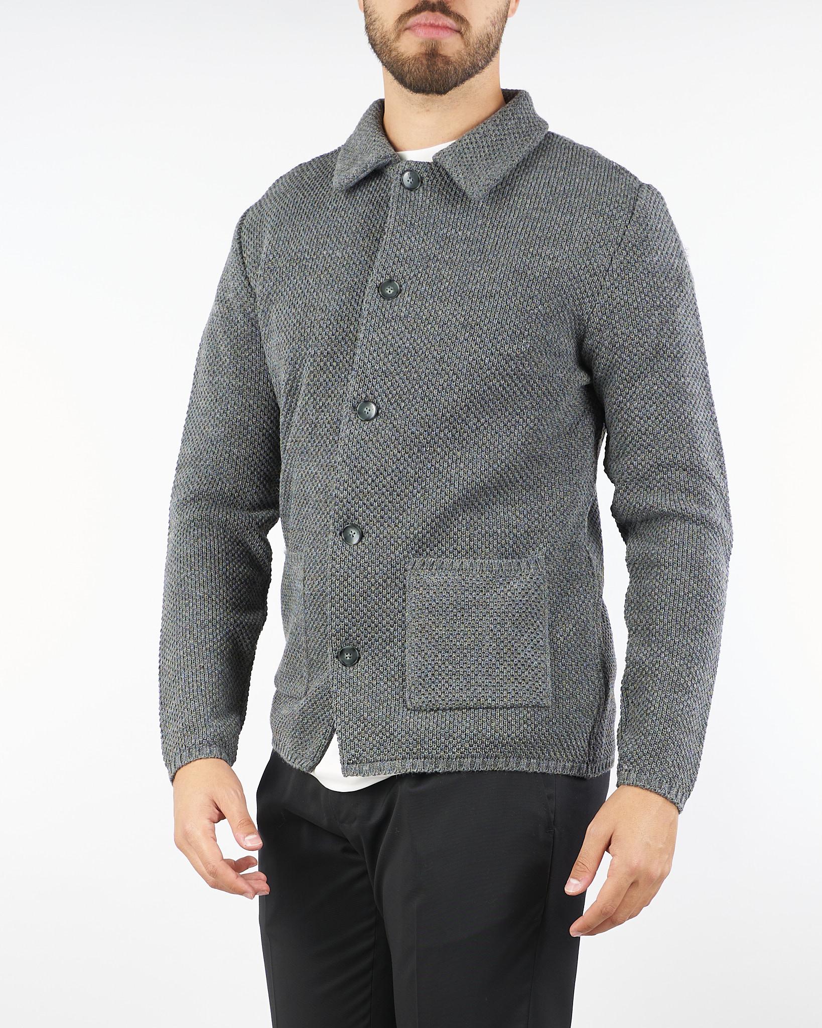 Cardigan Grigio in misto lana 3911G997M251585 97 PAOLONI 