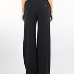 Pantalone nero largo in cady JEZ 1 MAX MARA STUDIO 