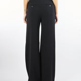 Pantalone nero largo in cady JEZ 1 MAX MARA STUDIO 