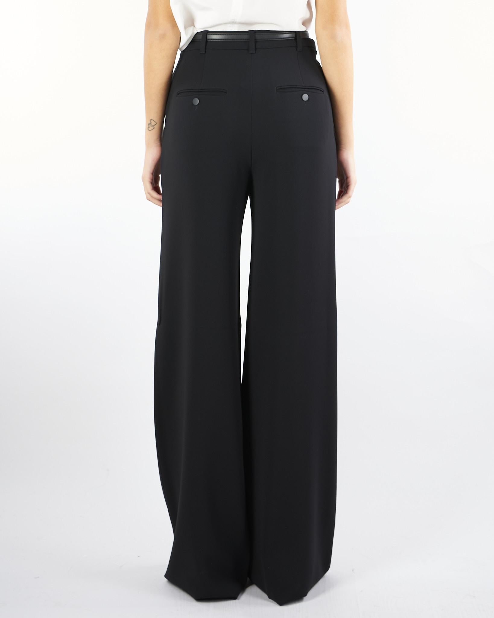 Pantalone nero largo in cady JEZ 1 MAX MARA STUDIO 