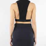 Gilet Nero-Burro cropped bicolor GL00161E2 685 ELISABETTA FRANCHI 
