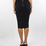 Gonna Nero in maglia a rombi con dettaglio gioiello GK20B56E2 110 ELISABETTA FRANCHI 