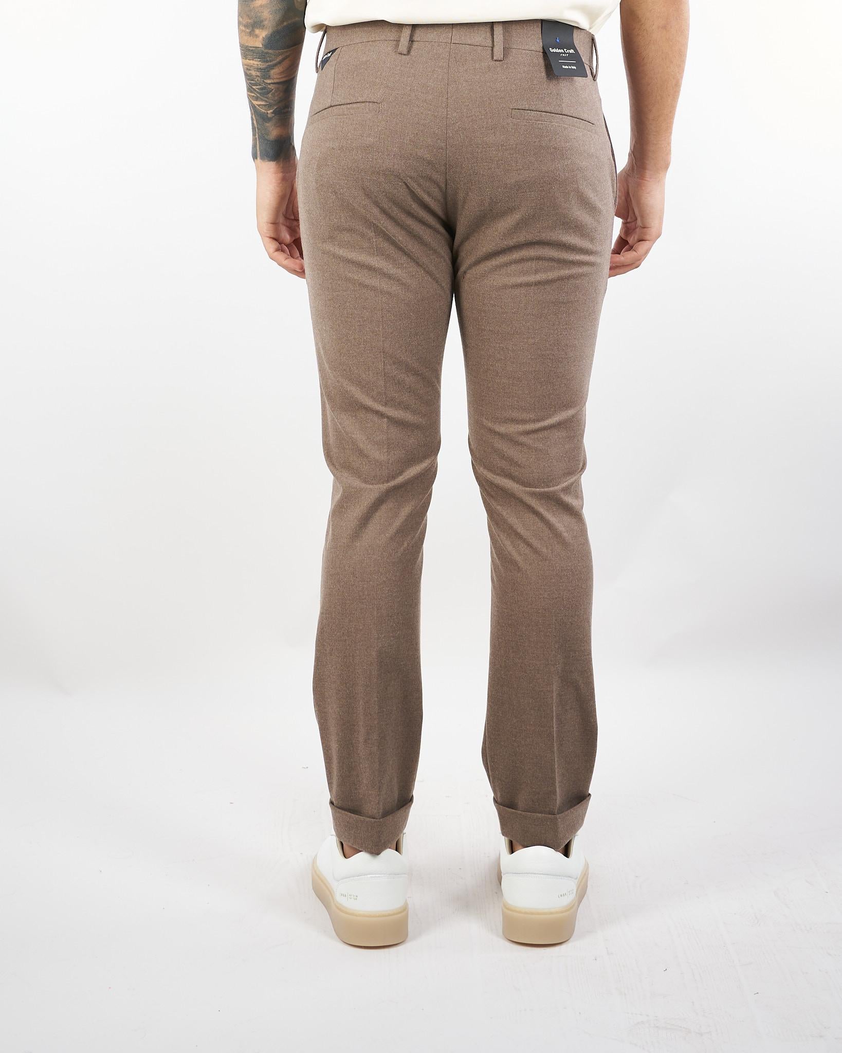 Pantalone Roxy Tortora in flanella di lana GC1PFW25266843 M084 GOLDEN CRAFT 