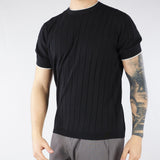 Maglia Nero in cotone a coste con profili a contrasto DK17020 99 DIKTAT 