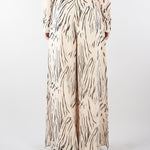 Pantaloni Crema-Nero in georgette stampata PBPVESPA 9 PENNY BLACK 