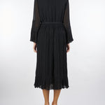 Abito Chemisier Nero con plisse D47EQ032E62 MF099 ERMANNO BY ERMANNO SCERVINO 