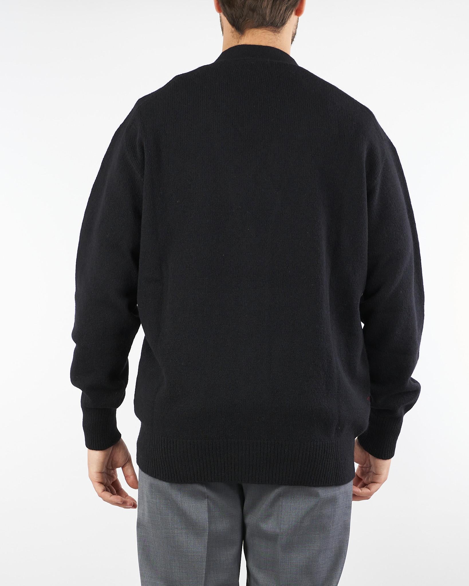 Cardigan Nero in pura lana e cashmere B9F0117 99 AMARANTO 