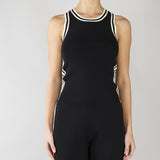 Top Nero con profili a contrasto SP5NT012 0001 ICONA 