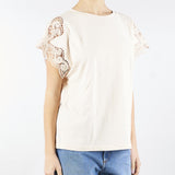 T-shirt regular con pizzo