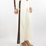 Pantaloni Milk-Coffee in viscosa con bande lucide KP69S56E2 EG2 ELISABETTA FRANCHI 