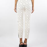 Pantaloni Milk-Nero bi-color in doppio crêpe con stampa PAS0156E2 EF1 ELISABETTA FRANCHI 