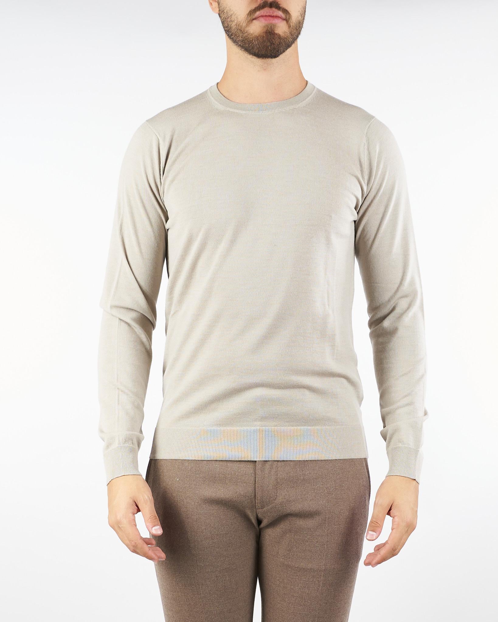 Maglia Beige in lana merinos 30618 308 JEORDIE'S 