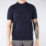 Maglia jacquard Blu in cotone extrafine A015F100 6685 PAOLO PECORA 