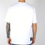 T-shirt Bianco Oversize con patch logo sul retro