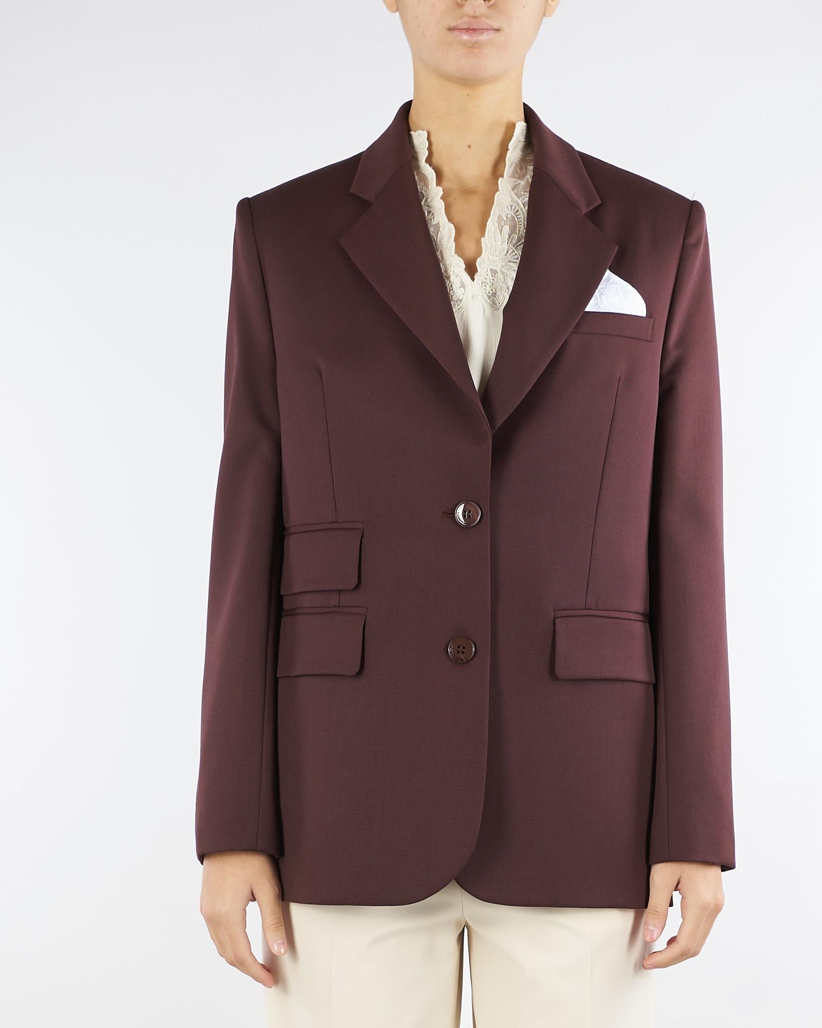 Giacca Coffee in fresco lana con pochette GI16356E2 EA3 ELISABETTA FRANCHI 