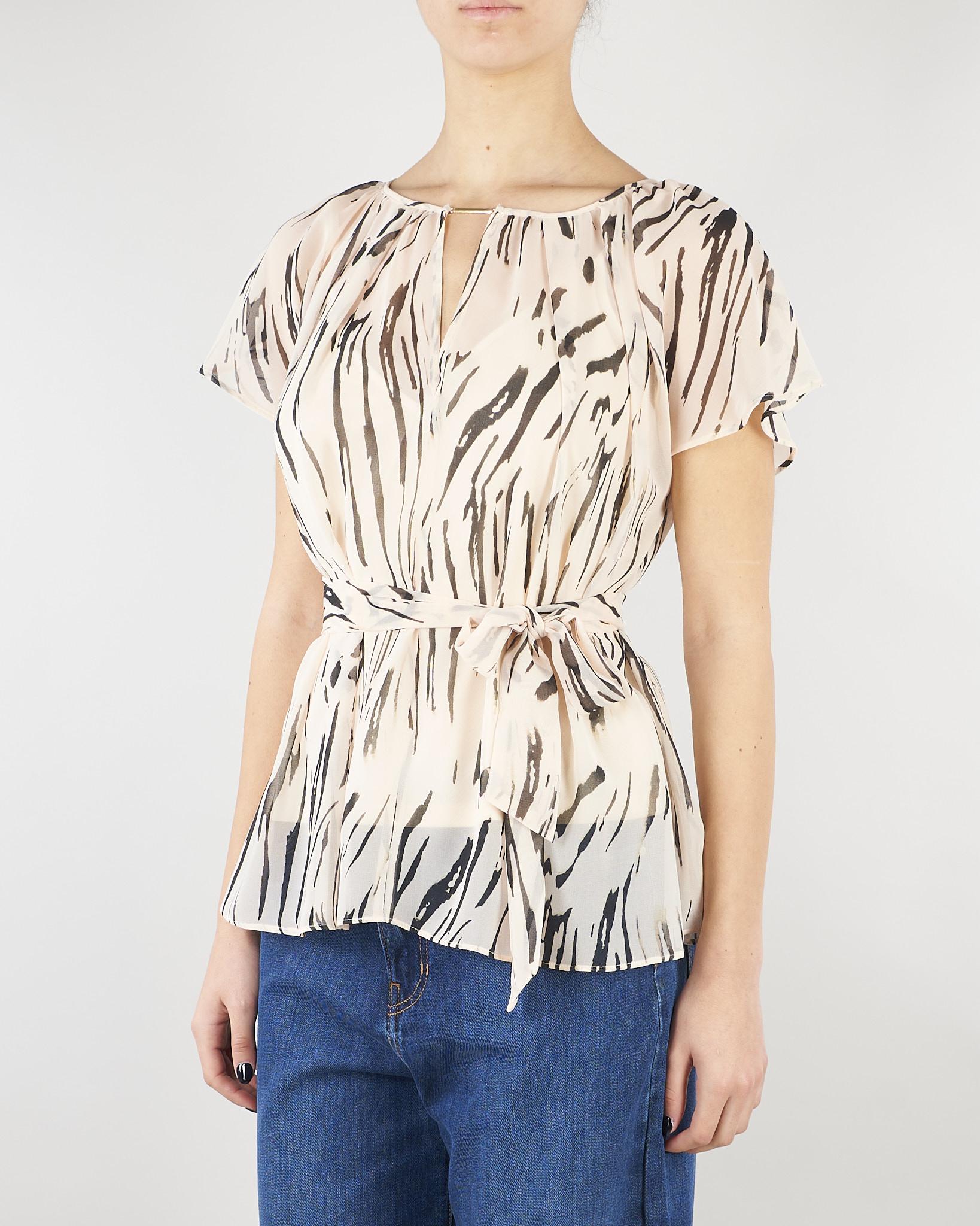 Blusa Crema in georgette zebrata PBPBACIO 9 PENNY BLACK 