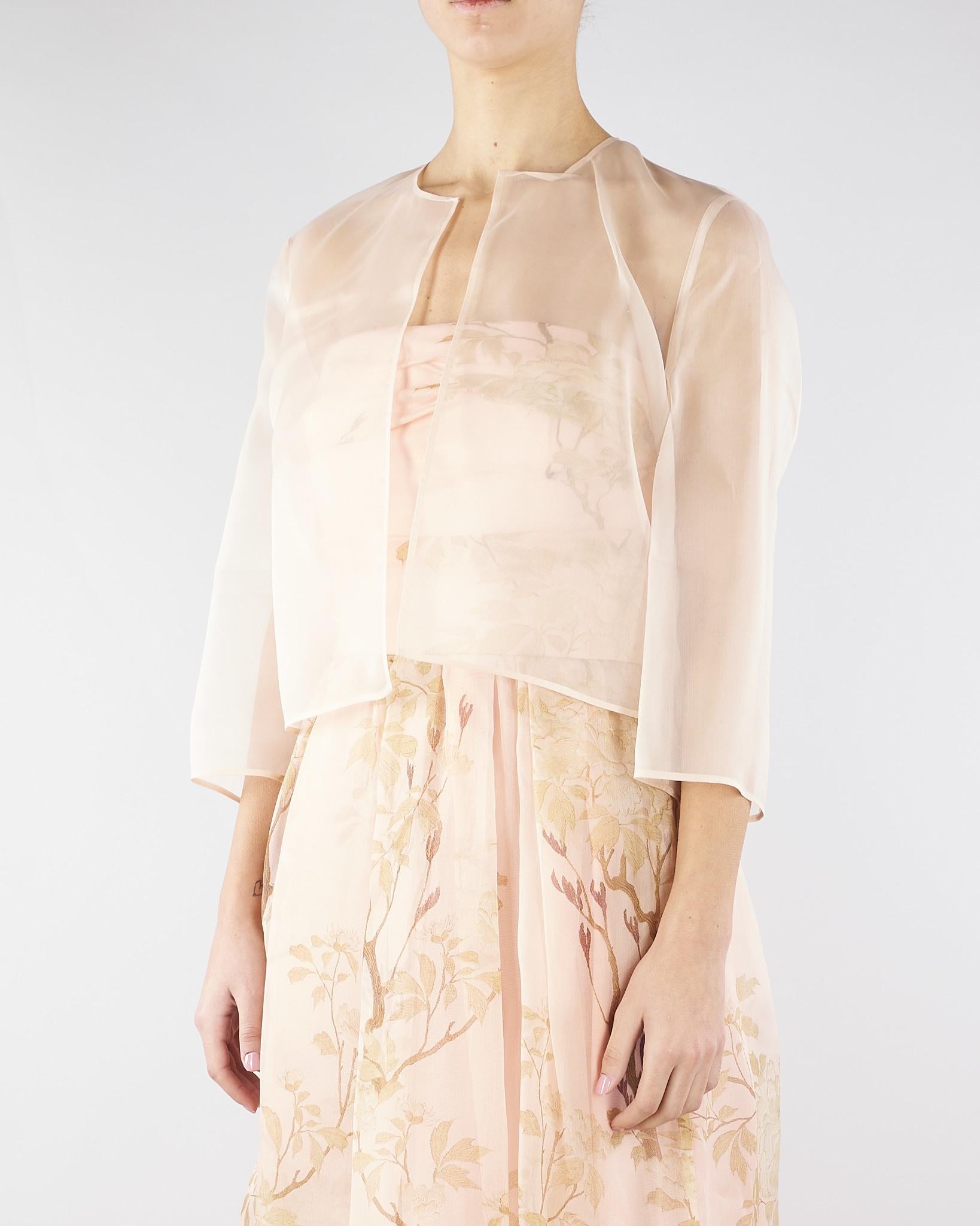 Giacca Cipria crop in organza di seta MSEABITATA 64 MAX MARA STUDIO 